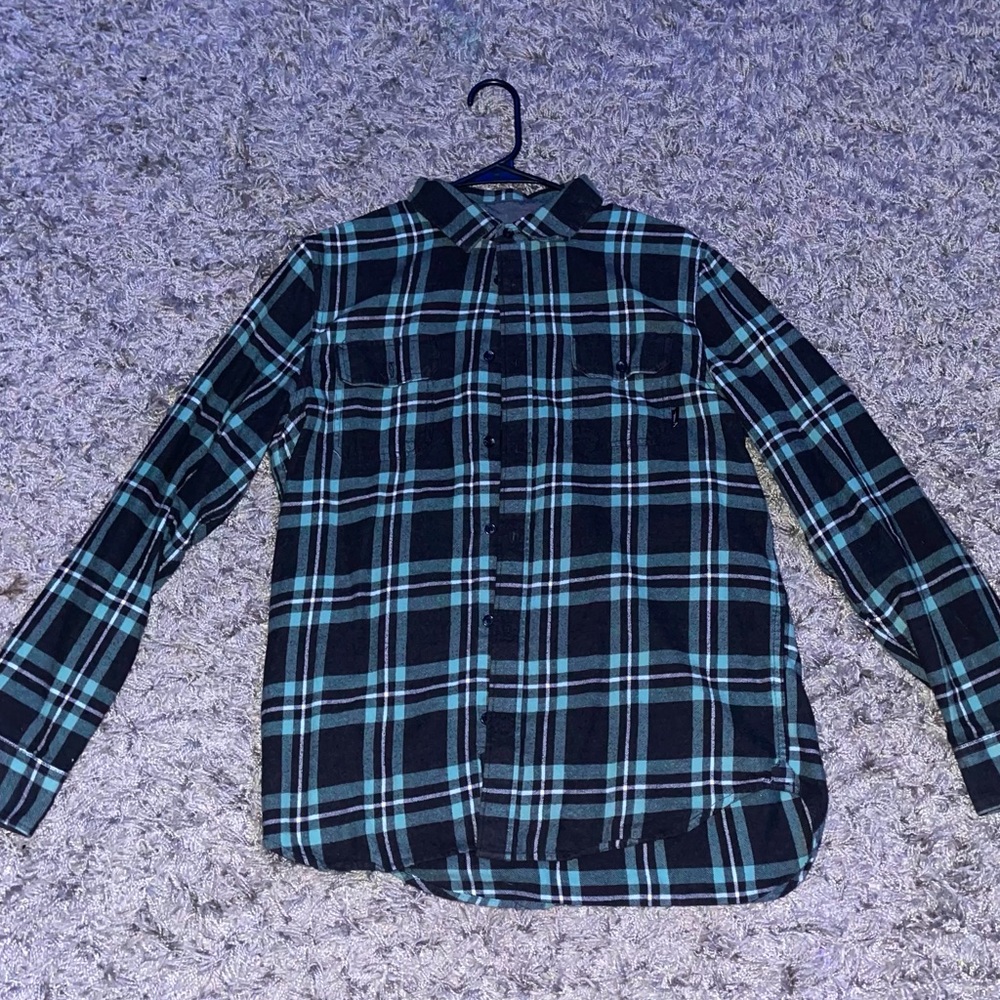 vans flannel long sleeve ( teal )